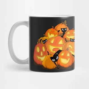 Black Cats in the Orange Pumpkin Patch Mug